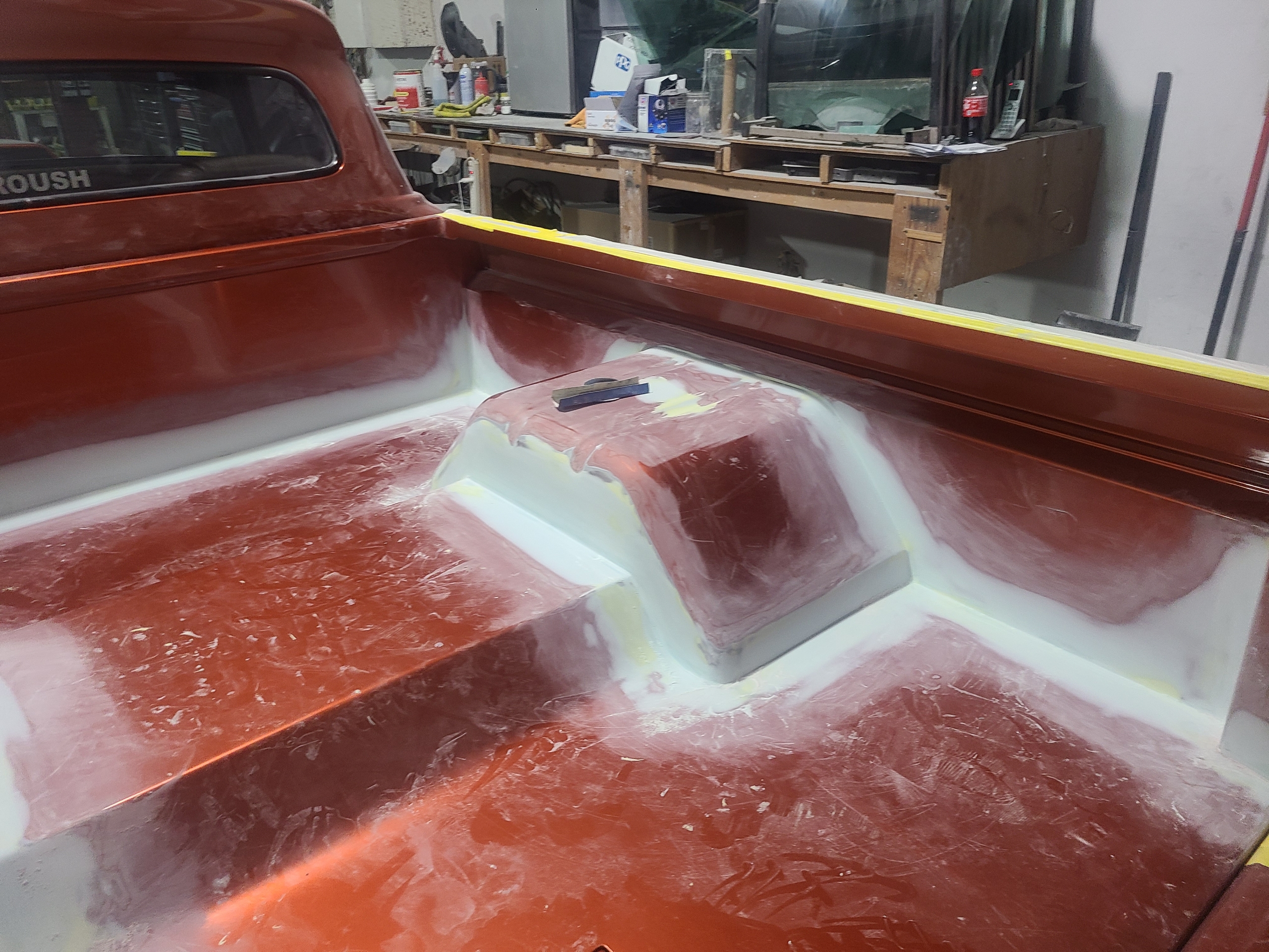 Detail of custom truck bed paint